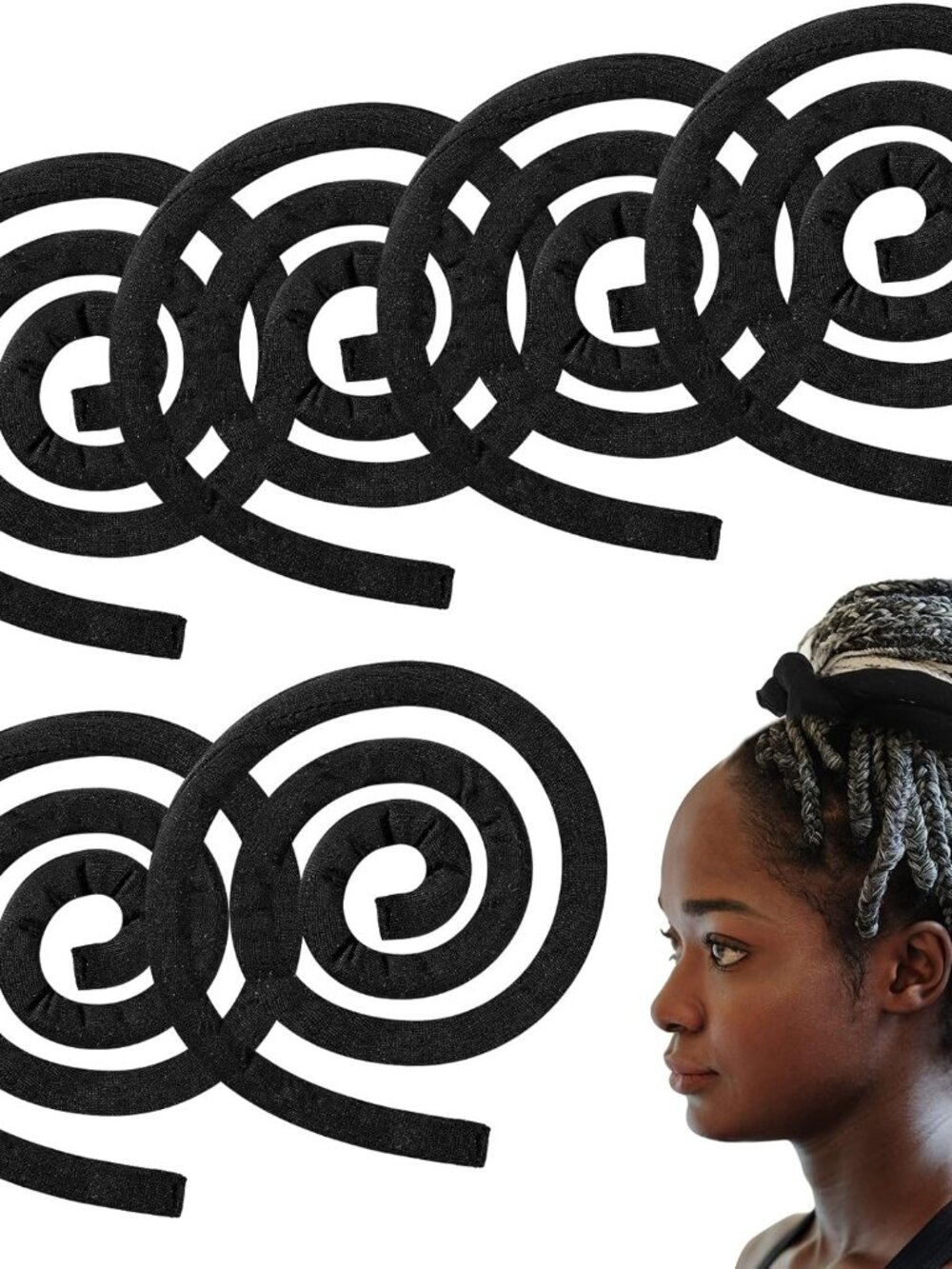 Spiral Metal Wire Hair Ties for Dreadlocks Locs,Black